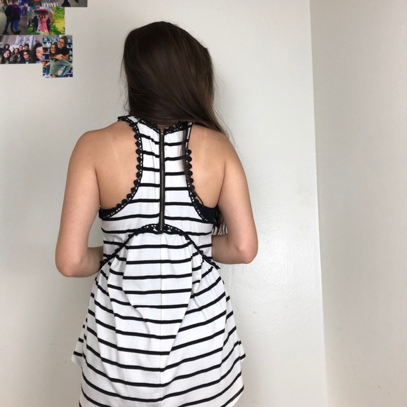BLACK AND WHITE STRIPED CAMISOLE / BLOUSE - Picture 3 of 4